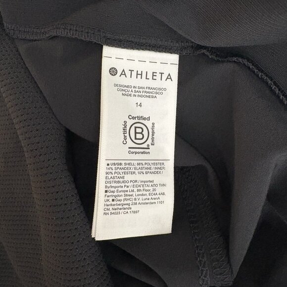 Athleta Brooklyn Mid Rise Active Skort (Size 14) Black 16” Work Travel Tennis - Picture 10 of 10